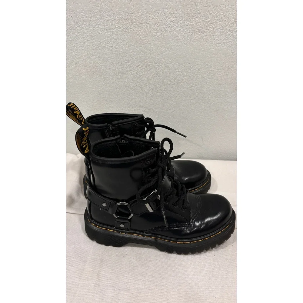 Dr. Martens 1460 Harness J‎ Black Leather Boots Kids Size 1 US 13 UK 32 EU